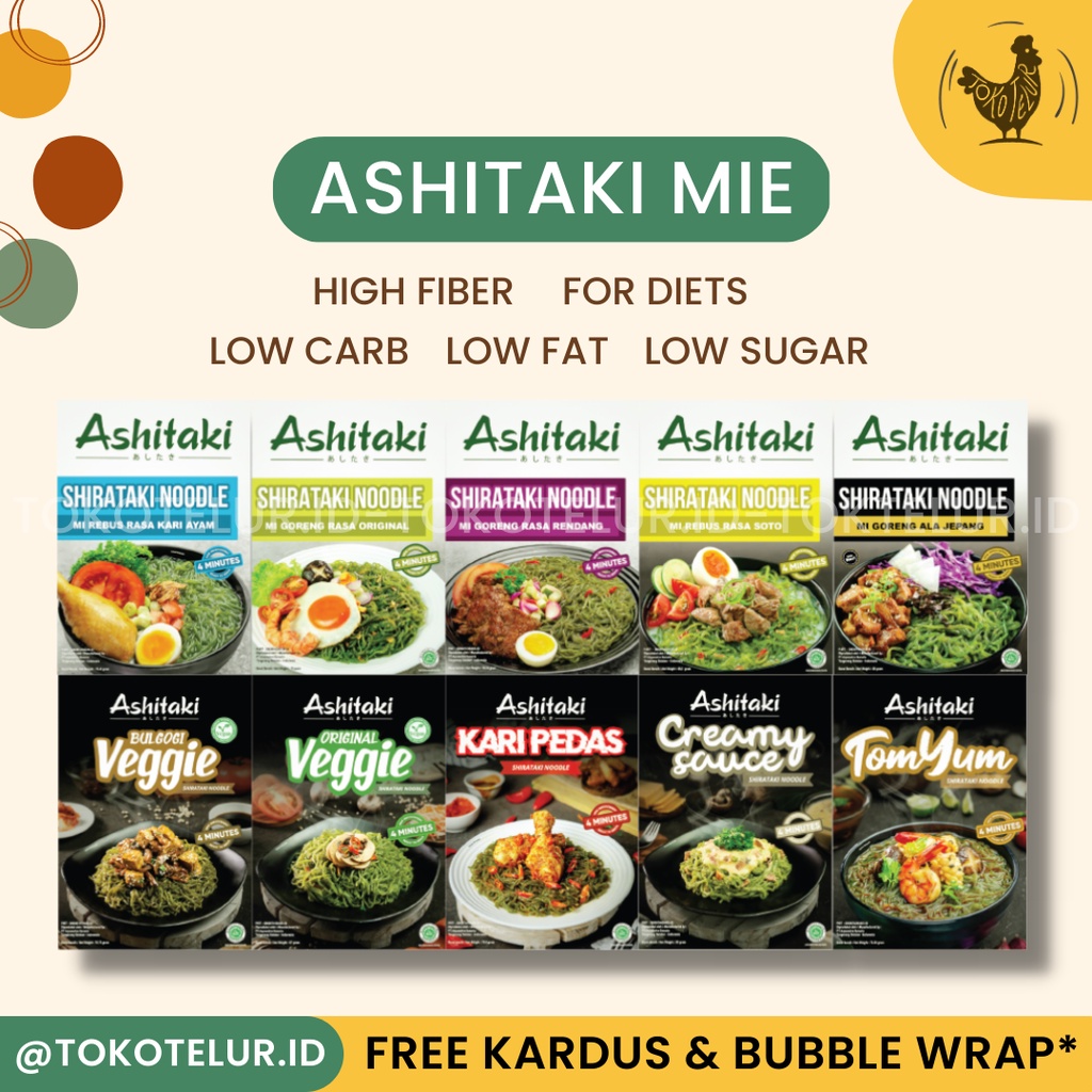 Ashitaki - Mie Shirataki Diet Sehat | Shirataki Noodle Mie Instant