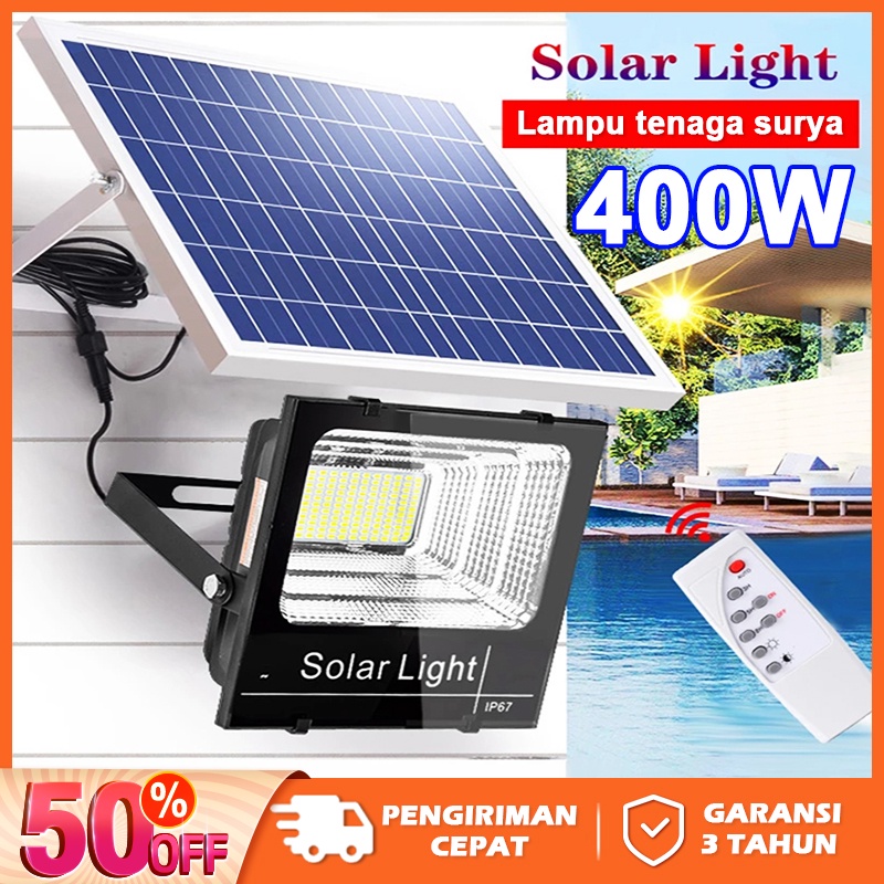 400W LAMPU SOROT SOLAR CELL LED TENAGA SURYA LAMPU TENAGA MATAHARI LAMPU SOROT Outdoor