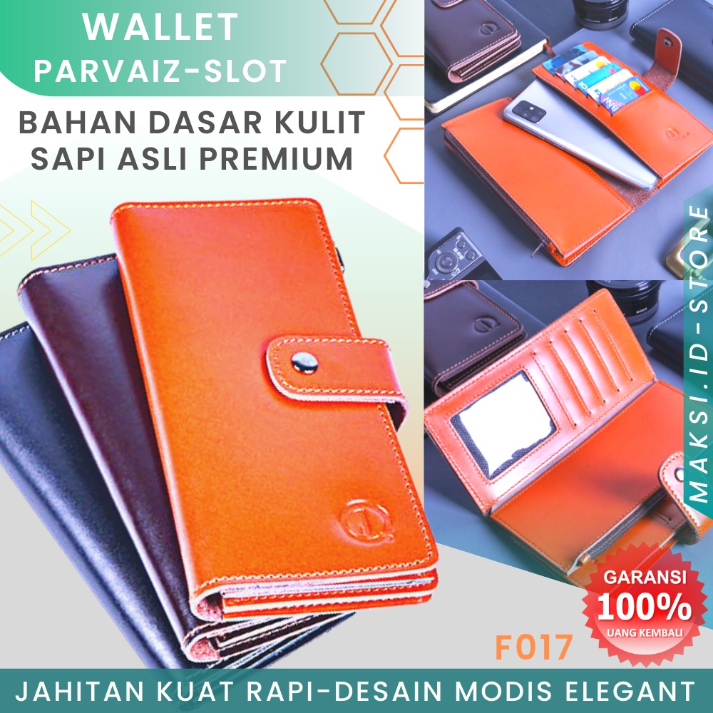 Dompet Panjang Lipat Kulit Asli  Dompet Kulit Pria Dompet Panjang Kartu Pria Lipat Kulit Sapi Asli Original FO17