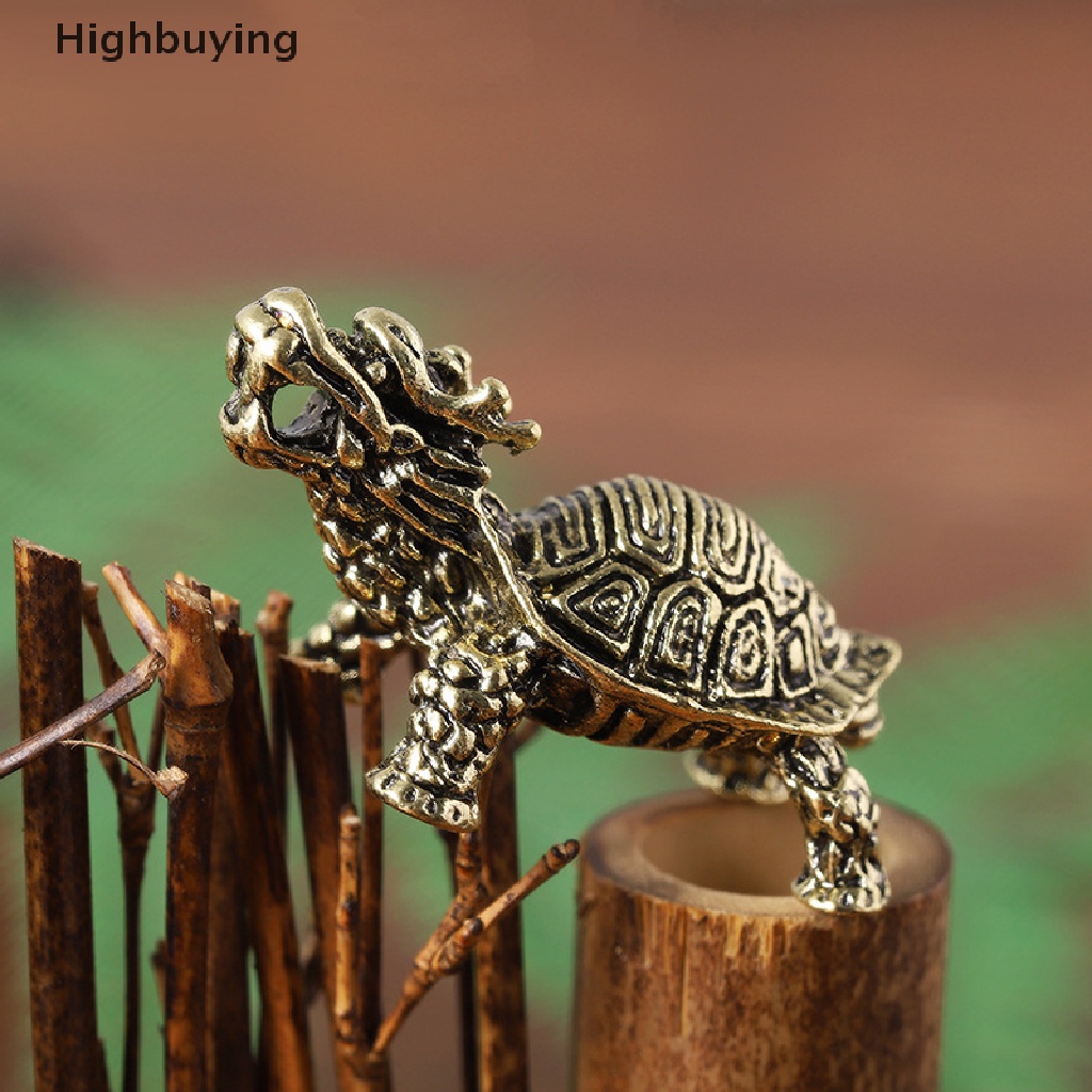 Hbid Retro Imitasi Kuningan Naga Kura Patung FengShui Gantungan Kunci Liontin Ornamen Glory