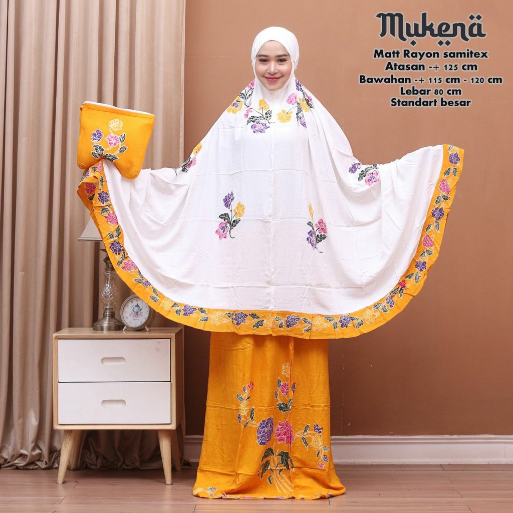 Mukena Batik Cap Ukuran Dewasa Mukena Dewasa Bahan Rayon Samitex