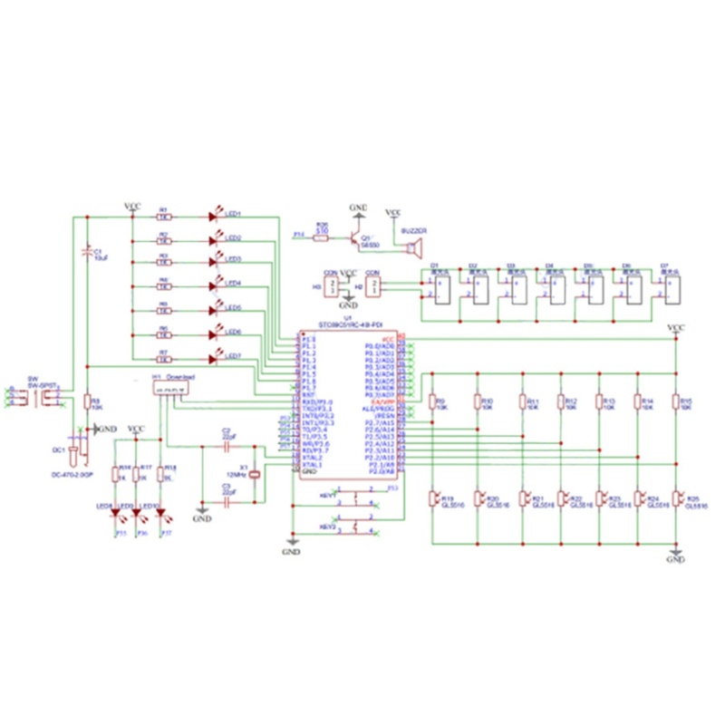 Btsg 51-chip Elektronik Organ Elektronik Produksi Kit LED DIY Part Weldings Training Kit DC5V