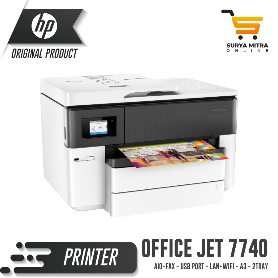 HP OfficeJet Pro 7740 All-in-One Fax Printer A3 Wireless