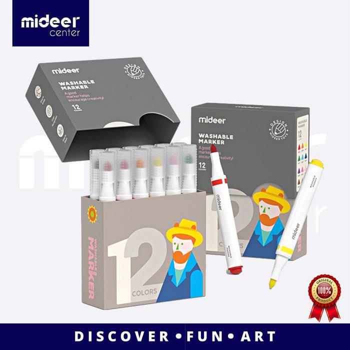 

Mideer Washable Marker 12 Coloring Pen Spidol Warna Anak New Packaging