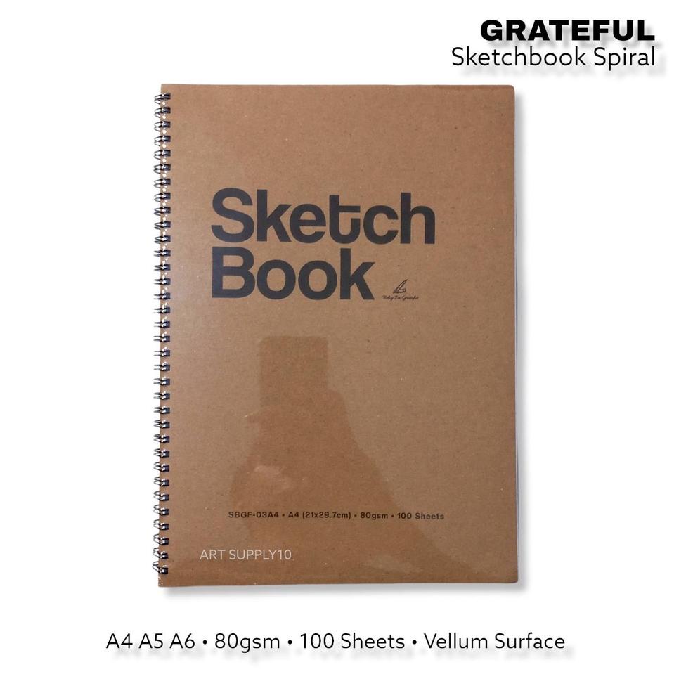 

R34 Sketchbook Grateful A4 A5 A6 80gsm 200 Halaman READY フ