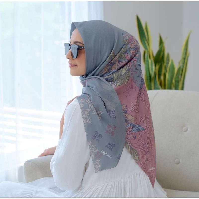 My lady premium - Dwi - hijab voal printed scarf by my lady hijab