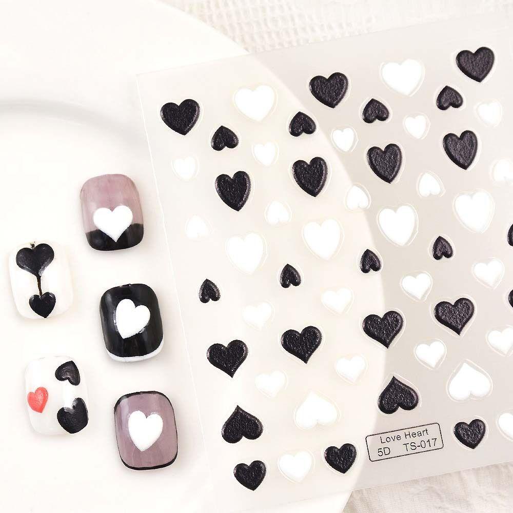 Stiker Kuku Hati Agustina Sweet Hollow Heart Peach Heart Self Adhesive Nail Art Dekorasi