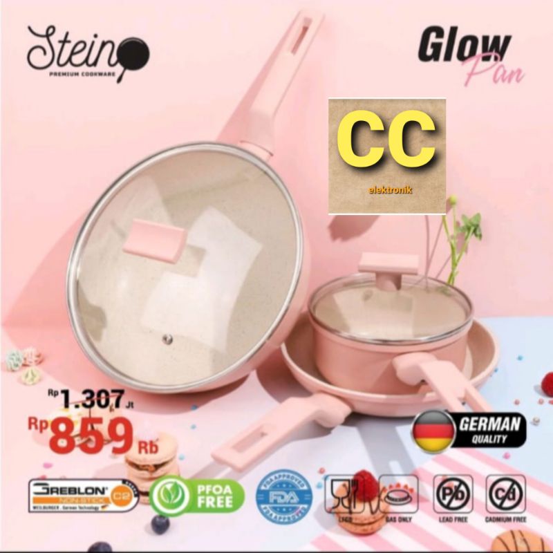 Steincookware stein cookware wok frypan sauce pan GLOW SERIES granite Glowpan ready stok