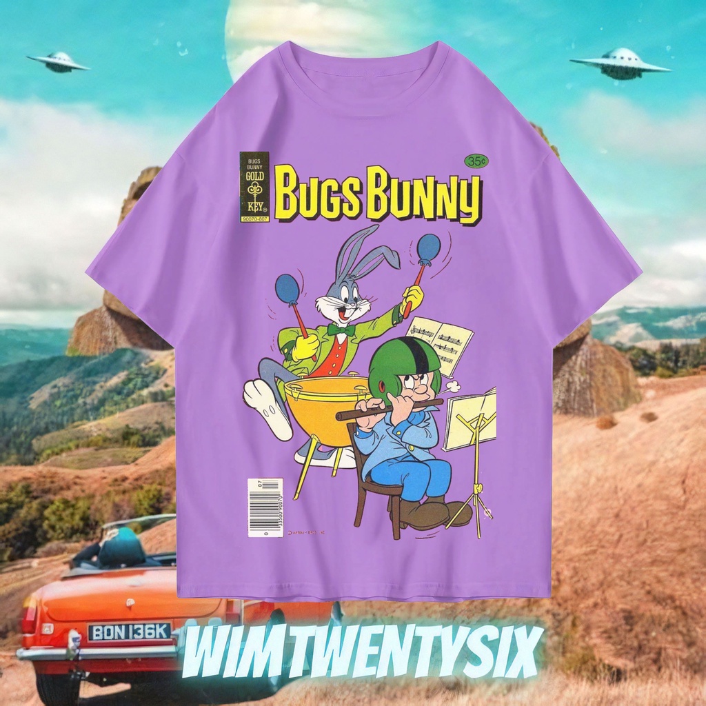 KAOS OVERSIZE CARTOON BUGS BUNNY BAND VINTAGE TEE