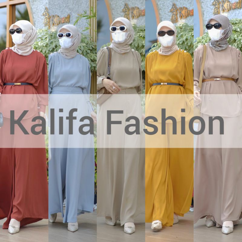 Claudi Set by Dlovera D'lovera / Setelan Celana Kulot / Setelan Celana Katun / Setcel / Baju Pesta /