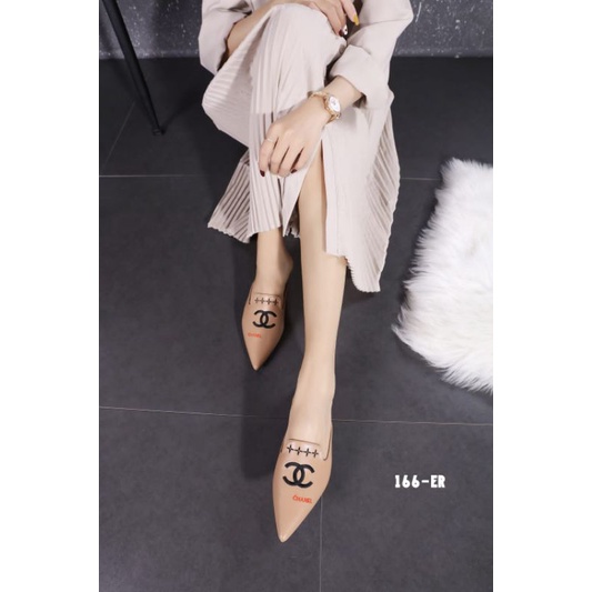 FLAT BALLET SLOP C|-|A||E|_ PREMIUM  SHOES BORDIR BRAND LEATHER #JMA-166-ER