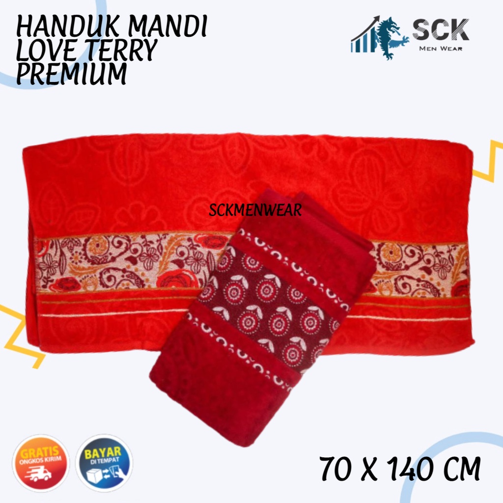 Handuk LOVELY TERRY 140x70cm Dewasa Bahan Microfiber Halus Jumbo / Perlengkapan Mandi - sckmenwear GROSIR