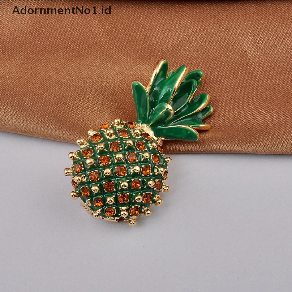 [AdornmentNo1] Pin Buah Baju Bros Rhinstone Nanas Bros Artis Perhiasan Anti Silau Setelan Lemon Kuning Bros Buah Pesta Santai Bros Pin Hadiah [ID]