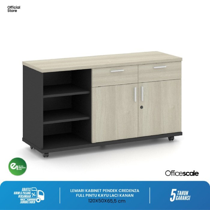 

Terlaris Lemari Kabinet Pendek Credenza + Full Pintu Kayu @120X50X75Cm