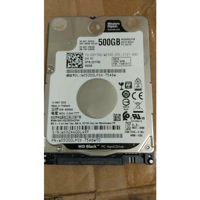 Terlaris Harddisk Wd Black 500Gb 7200Rpm 2.5" Sata Hdd Notebook Western Digital