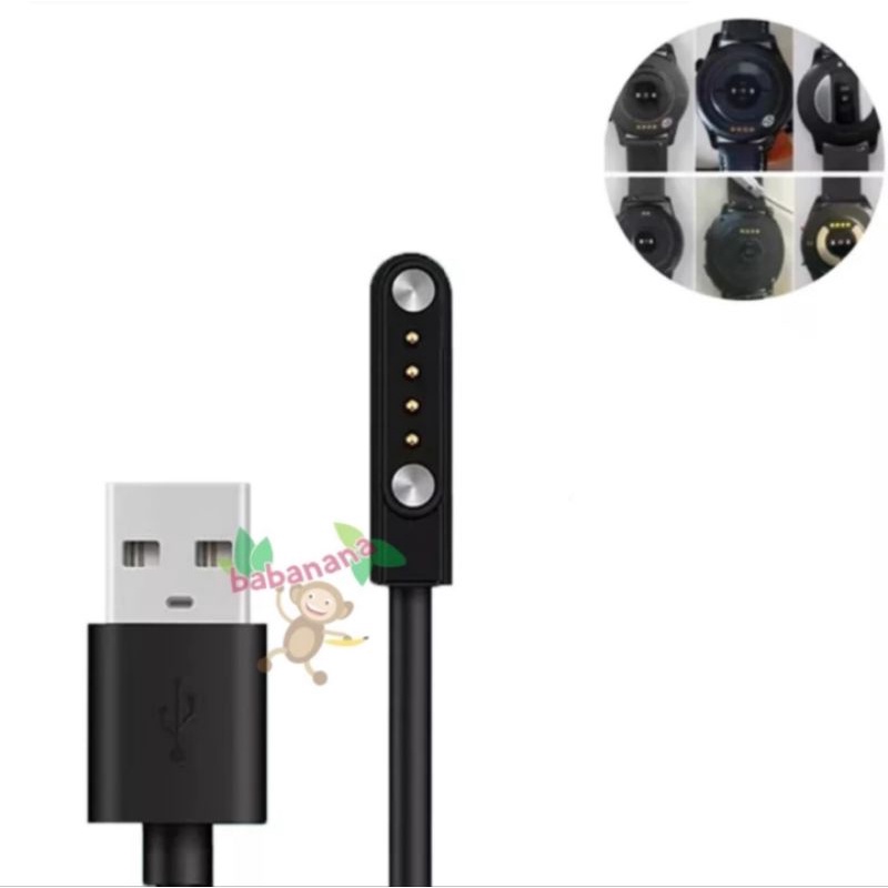 Kabel USB Charger Casan 4 Pin 7.62 mm Smartwatch Jam Smart Watch Cable 4pin 7.62mm