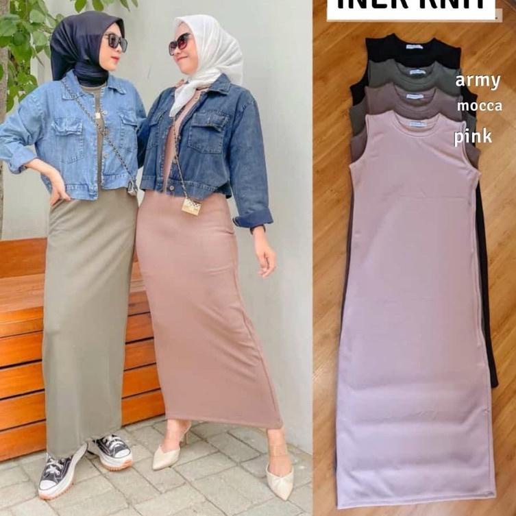 ۝ INNER SPAN KNIT - INNER DRESS TANPA LENGAN RAJUT KNIT ➹