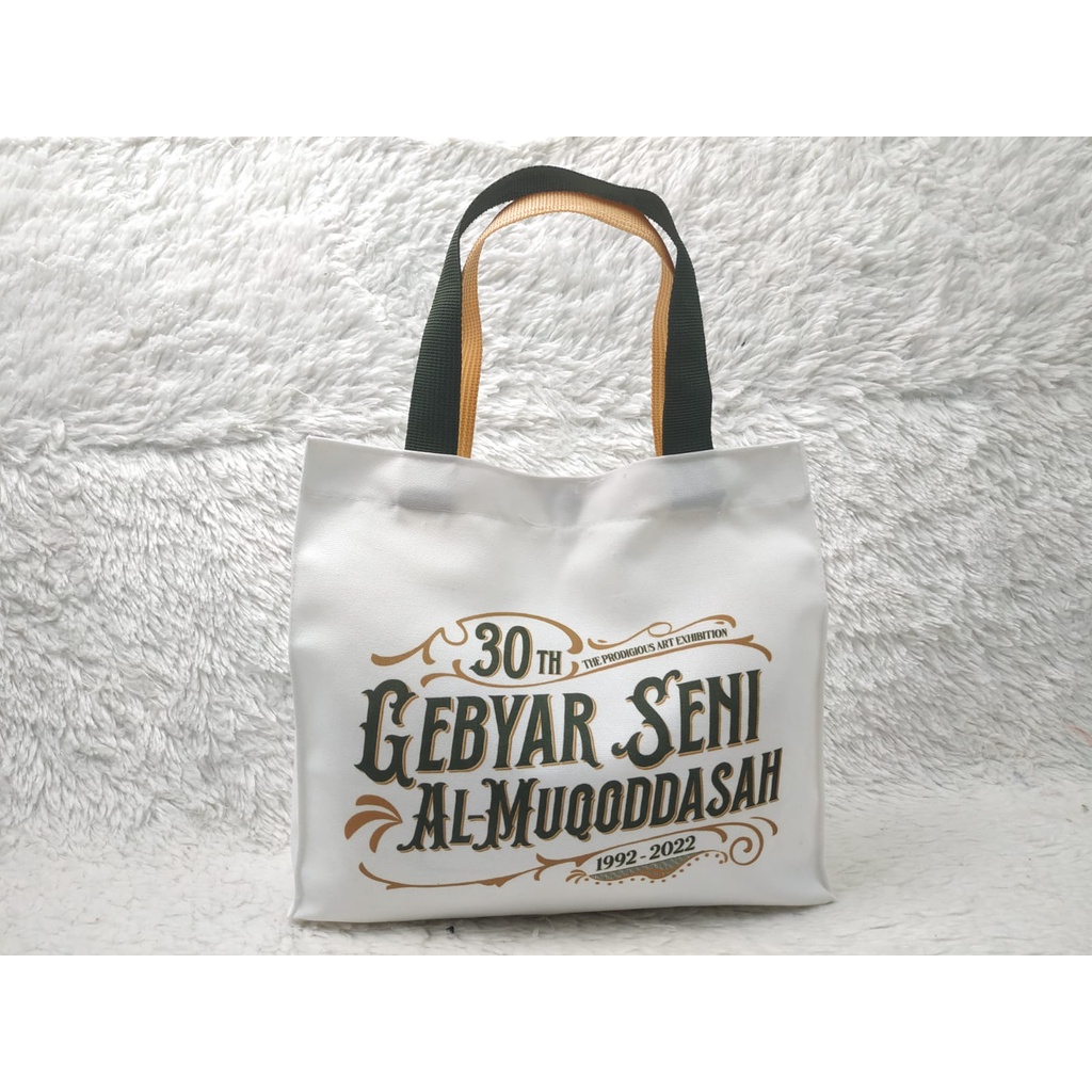 Totebag Baby Canvas Kancing Magnet/P24 X L11 X T21/Baby Canvas Custom/Custom Ultah/Wedding/Hampers Murah/