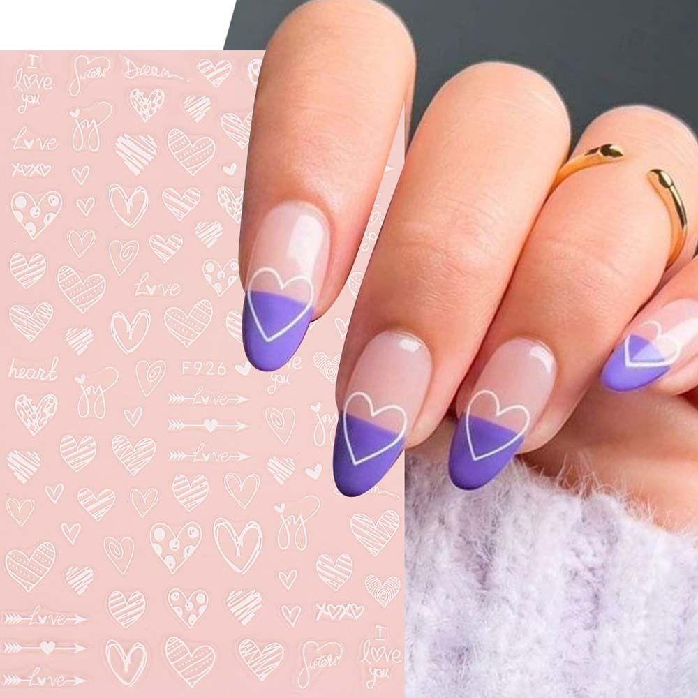 AUGUSTINA Agustina Stiker Kuku Hati Wanita Cinta Manis Hati Ikatan Simpul Hari Valentine Nail Art Nail Art Dekorasi