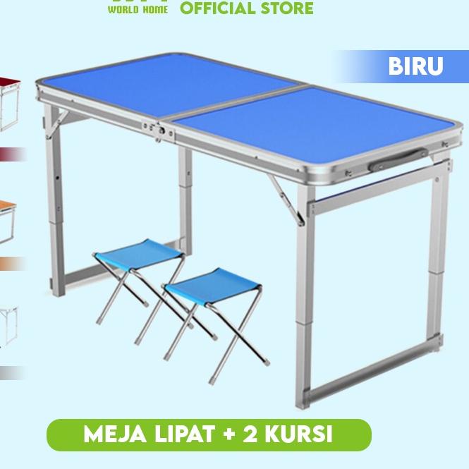 AFI620 Meja Lipat Koper Meja Lipat + 2 Kursi Meja Kursi Portable Meja Laptop Kaki Kotak Meja Serbaguna WFS |||