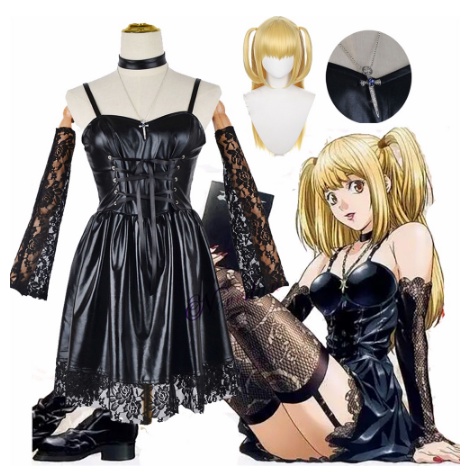 Misa Amane Ccosplay Costume Death Note Cosplay HSIU Misa Amane Imitation Leather Sexy Dress Uniform 