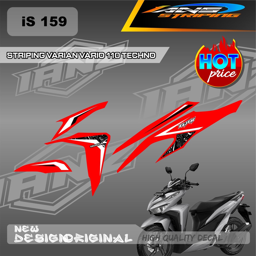 NEW DECAL STRIPING LIST VARIO TECHNO 110 OLD / HONDA VARIO TECHNO 110 MENGGUNKAN BAHAN BERKUALITAS /  TIDAK MUDAH PUDAR / DECAL KERETA VARIO TECHNO  IS159