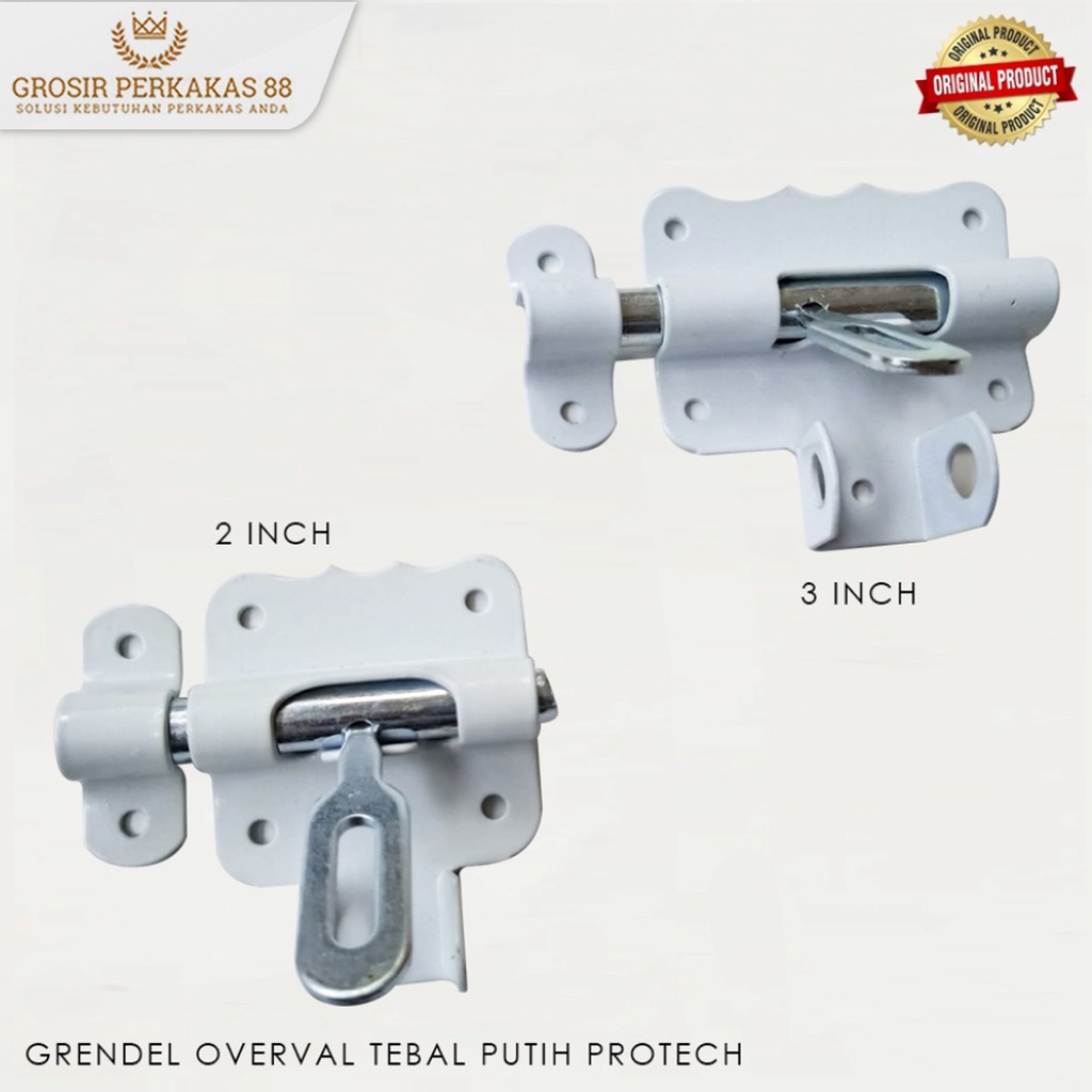 Gerendel Pintu Gembok Grendel Rumah Slot Kunci Overpal Putih Protech