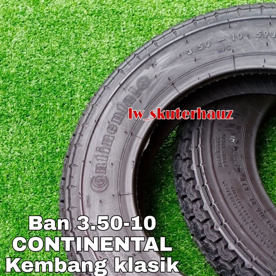 Ban tubeless Continental Uk 3.50-10 utk Vespa ring velg 10