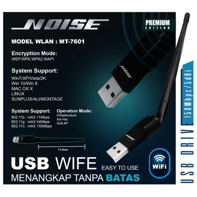 Wifi Dongle USB Set Top Box DBV T2 STB Noise MT7601 150Mbps