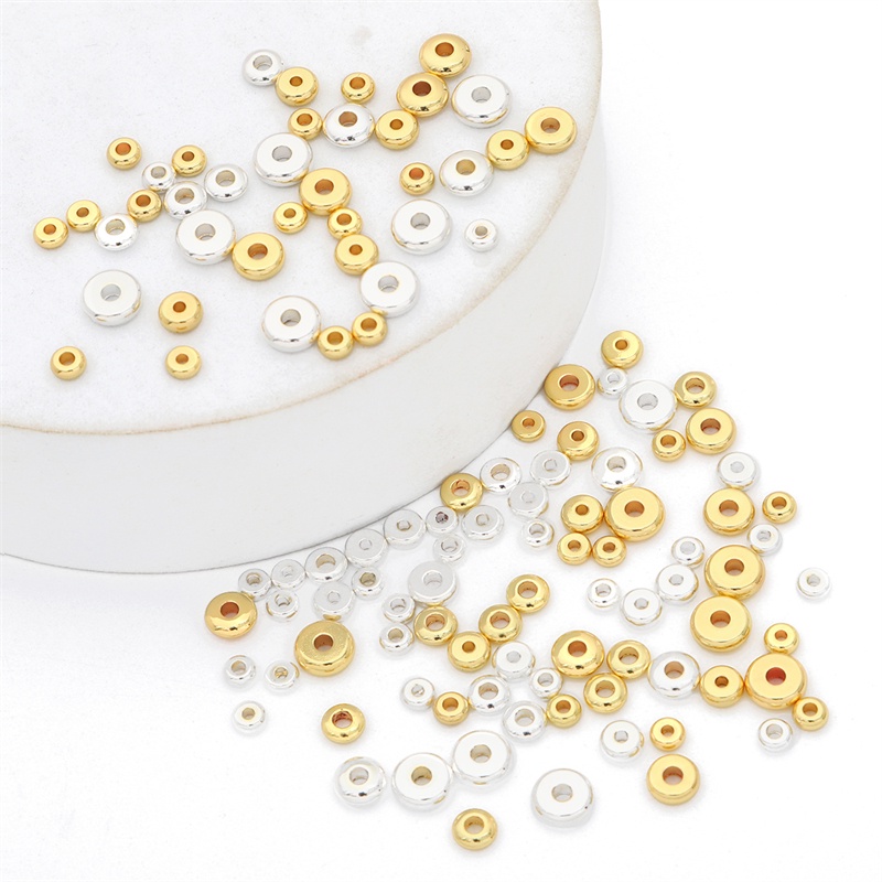 10 14 K Emas Dibungkus Tembaga gasket Manik-Manik Memotong Ban Longgar Manik-Manik DIY handmade Perhiasan Aksesoris Warna Melestarikan Kalung gasket