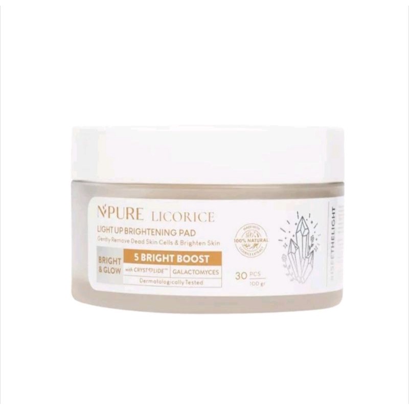 NPURE Licorice Light Up Brightening Pad Clear pad Npure  N'piure clear pad licorice Npure peeling kapas wajah npure kapas ekfoliasi Npure