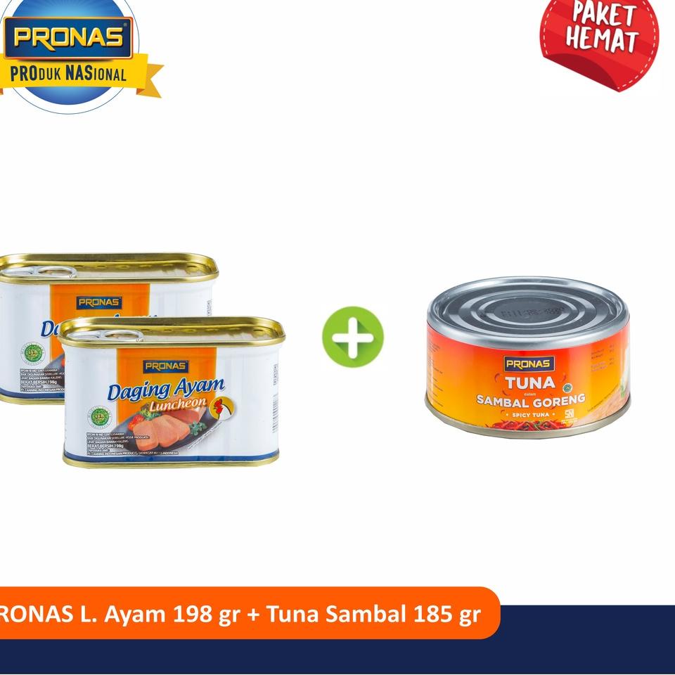 

☑ PRONAS Paket Chiken Luncheon 198g (2pcs) + Tuna Sambal 185g (1pcs) ♙