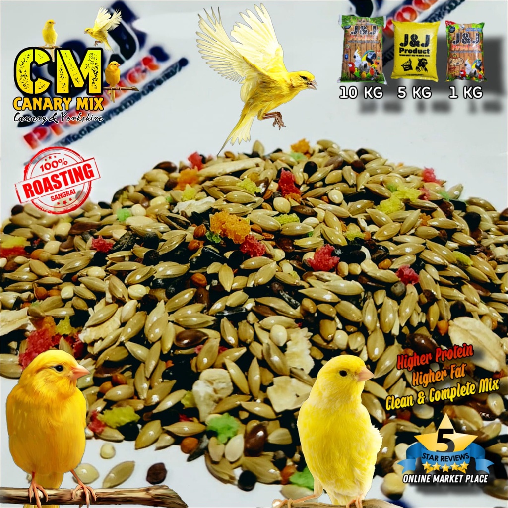 CANARY MIX 5kg - Pakan Burung Canary / Kenari Yorkshire - JJ Premium Seed