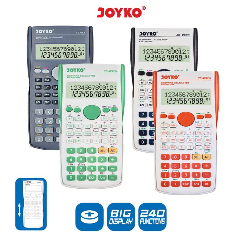 

Kalkulator Ilmiah Joyko CC-23 Calculator Scientific 240 Functions