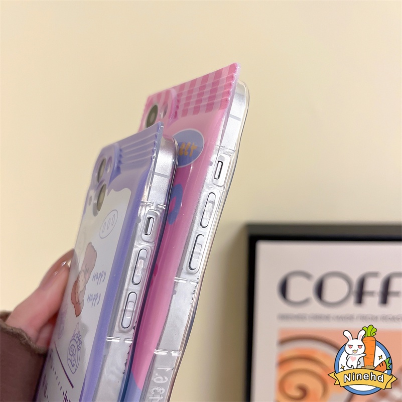 Redmi Note11 11s 10 10s 9 9s 8 Pro 10C 10A 10 9 9A 9C 9T Xiaomi 13 12 11 Lite Mi 11T 10T Pro Poco F3 X3 Pro Ins Gentle Bear Tas Snack Permen Ponsel Glossy Soft Case Cover Pelindung