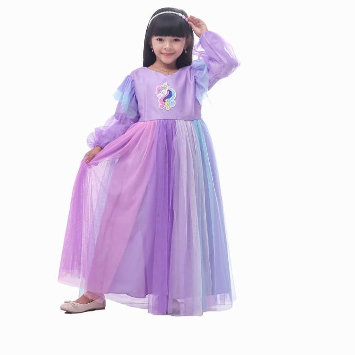 ○ Gaun pesta anak Dress Pesta Anak Baju pesta anak Perempuan Kuda Pony, Dress Pesta Anak kuda pony d
