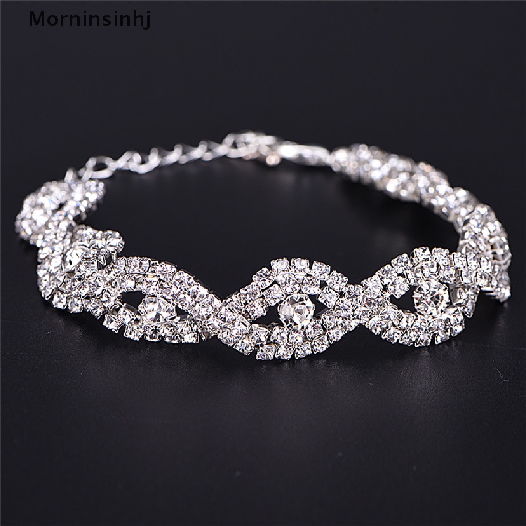 Mornin Elegan Deluxe Austria Gelang Kristal Wanita Infinity Berlian Imitasi Bangle Hadiah id