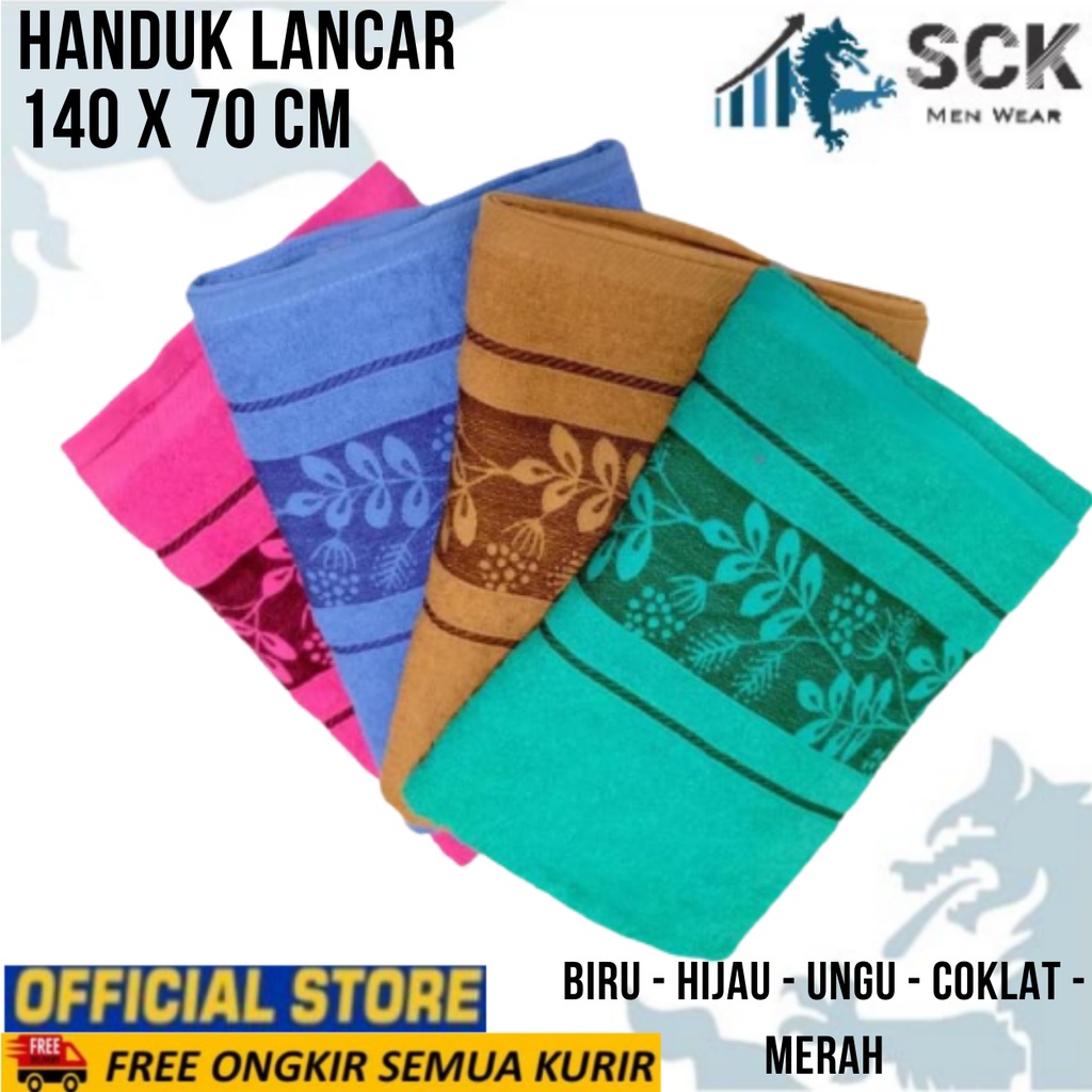 Handuk LANCAR 140x70cm Motif Batik Jumbo Besar / Perlengkapan Mandi Pria Wanita Dewasa - sckmenwear GROSIR