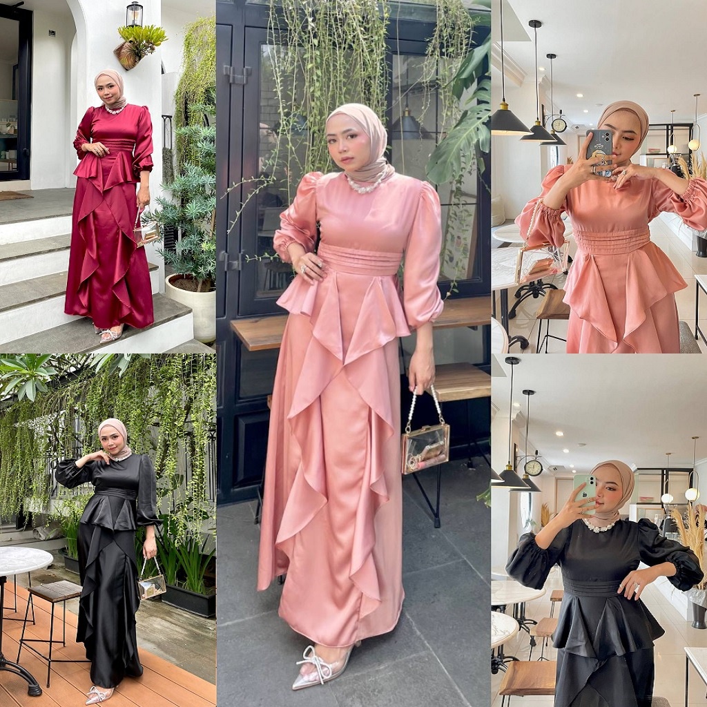 Talita Long Dress Baju Kondangan Gamis Pesta Wudhu Friendly Gaun Prewedding Seragam Bridesmaid