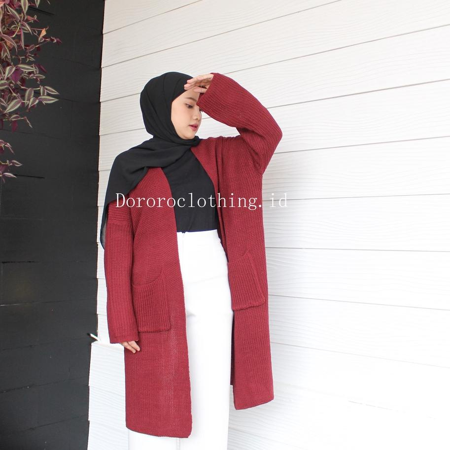 ➱ LONG KARDIGAN OVERSIZE RAJUT JUMBO | CARDIGAN TUNIK JUMBO RAJUT TEBAL ✯