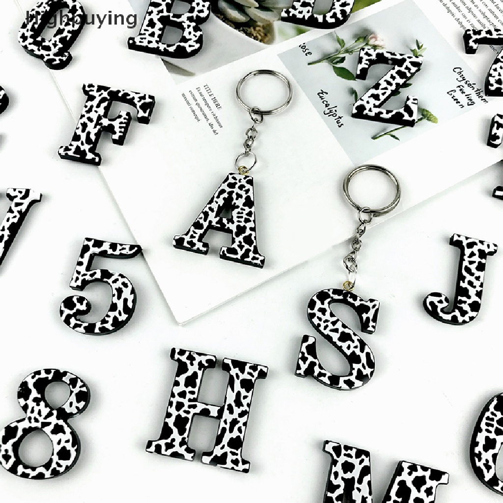 Hbid Leopard Print Alphabet Number Pendant Hias Epoxy Resin Cetakan DIY Alphabet Earrings Number Keychain Cetakan Silikon Membuat Perhiasan Hadiah Glory