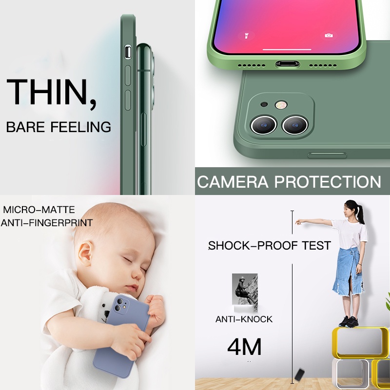 IPHONE Silikon Cair shockproof Mewah new magic cube Simplewhiteallinclusivepria Dan Wanitaultra-thinfall-proofadvancedFor Iphone11 12 13 14 pro max X XS XR max MINI