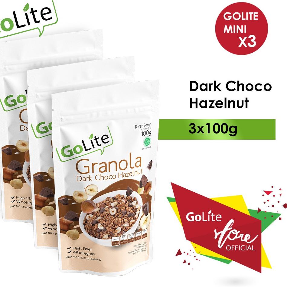 

☈ Granola GoLite Dark Choco Hazelnut Toasted Muesli 100g (Triple Pack) ♂