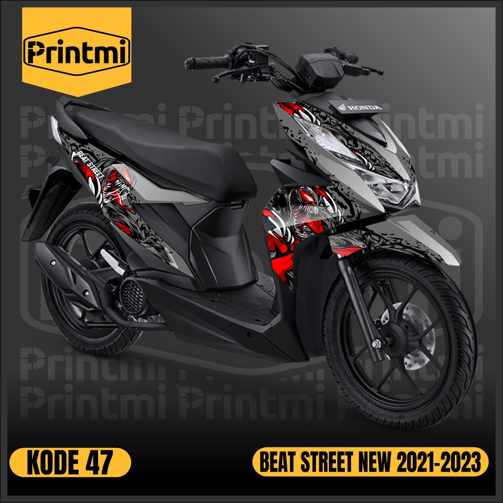 Printmi Decal Beat Street New Full Body Stiker 2023 2022 2021 Venom Sticker Motor Honda Variasi Modi