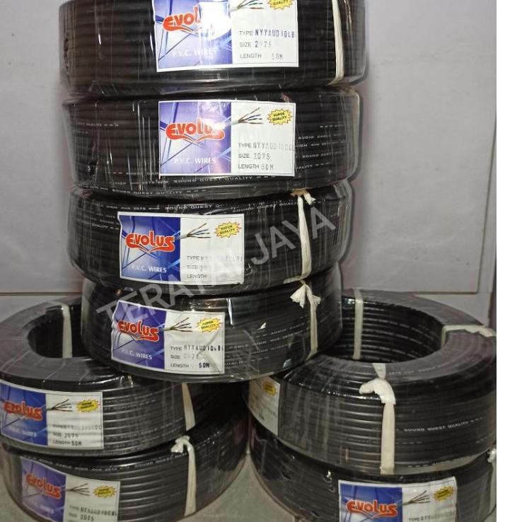 Kejutan Minggu Ini KABEL Listrik isi 2  SERABUT  EVOLUS 50y/kabel listrik/kabel audio warna Hitam da