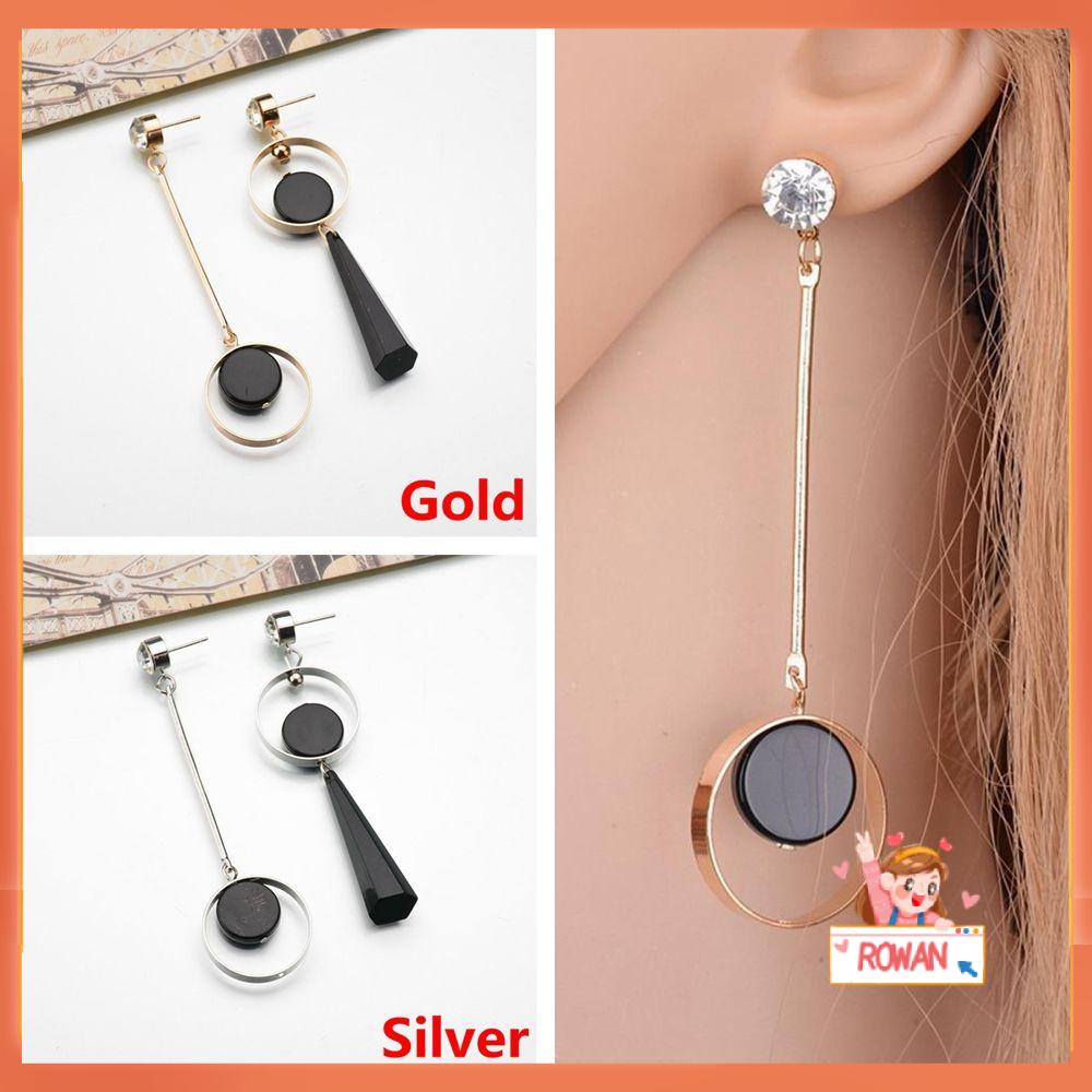 R-flower 1pasang Menjuntai Anting Perhiasan Pernikahan Drop Asimetris Ear Stud