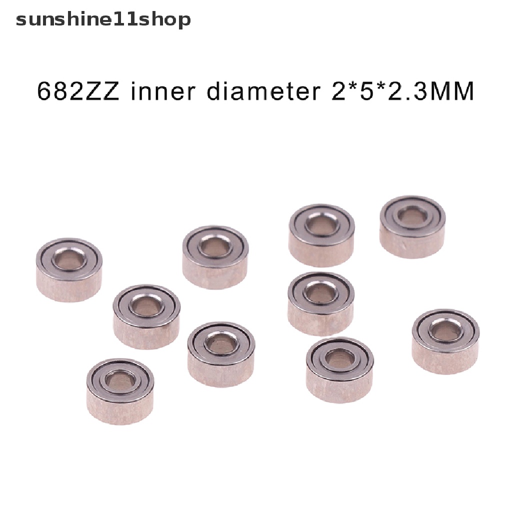 Sho 10pcs 682ZZ 2 * 5 * 2.3mm Bearing Terlindung Alur Dalam ball Bearing Miniatur N