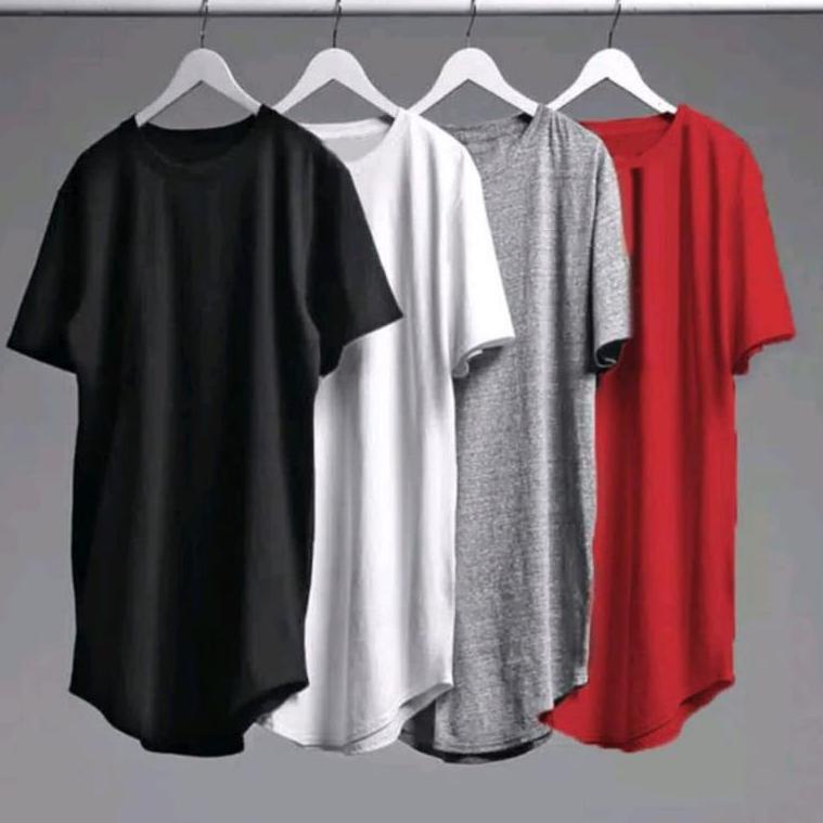 STOK TERBATAS KAOS KU POLOS / KAOS POLOS LONGLINE KUALITAS PREMIUM / KAOS LONGLINE PRIA BISA CAPEL