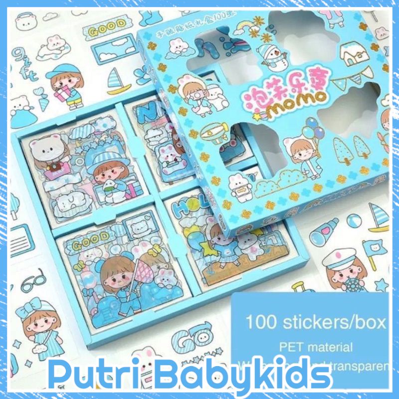 

Stiker Momo Waterproof 1 Pack Isi 100 Lembar Sticker Original Anne Import Putri Babykids