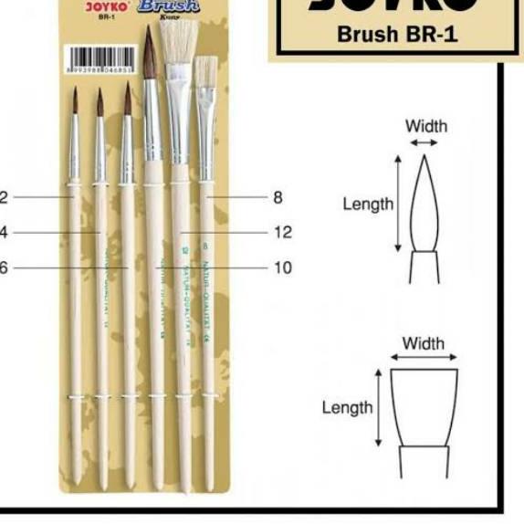 

codeb0B5n SET NYLON PAINT BRUSH JOYKO BR1 BR5 BR8 KUAS LUKIS NILON